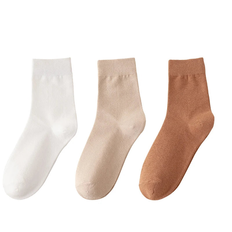 Socks women's Cotton Solid Color Autumn Spring Soft Breathable Quick Pick Grocers